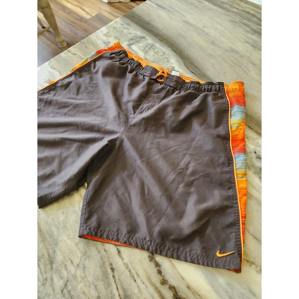 Y2K‎ 90s Nike Mens Swim Trunks Board Shorts XL Striped Side Panels Mesh Liner
